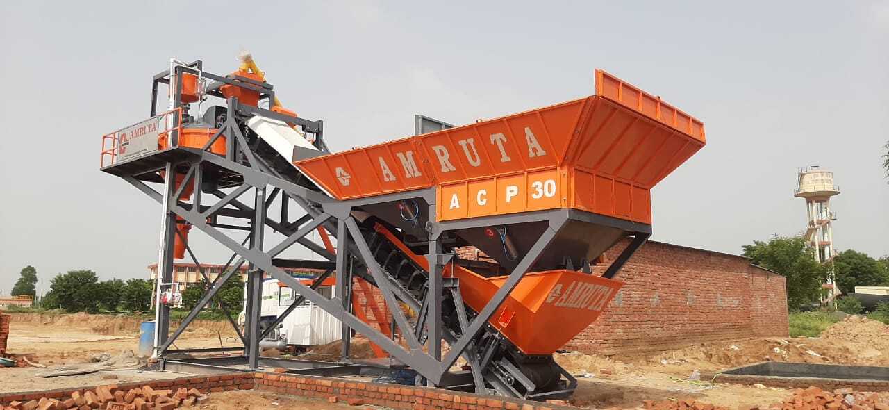 High Speed Compact Concrete Batching Plant With Pan Mixer