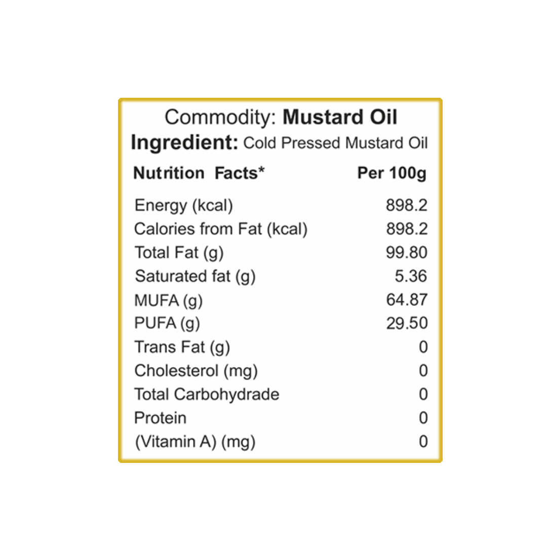 Organic Cold Pressed Mustard Oil - 5 Liter | High Purity, Ideal For Cooking, Skin & Hair Care, Anti-fungal, Healthy Smoke Point