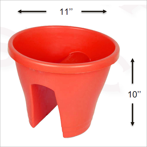 रेड 11 इंच रेलिंग पॉट