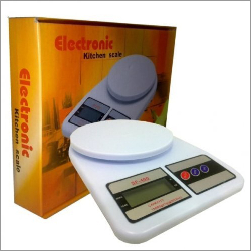 Electronic Kitchen Weighing Scale - Plastic Material, Digital Monitor Display, White Color - Precision Counting Scale for Effortless Weighing