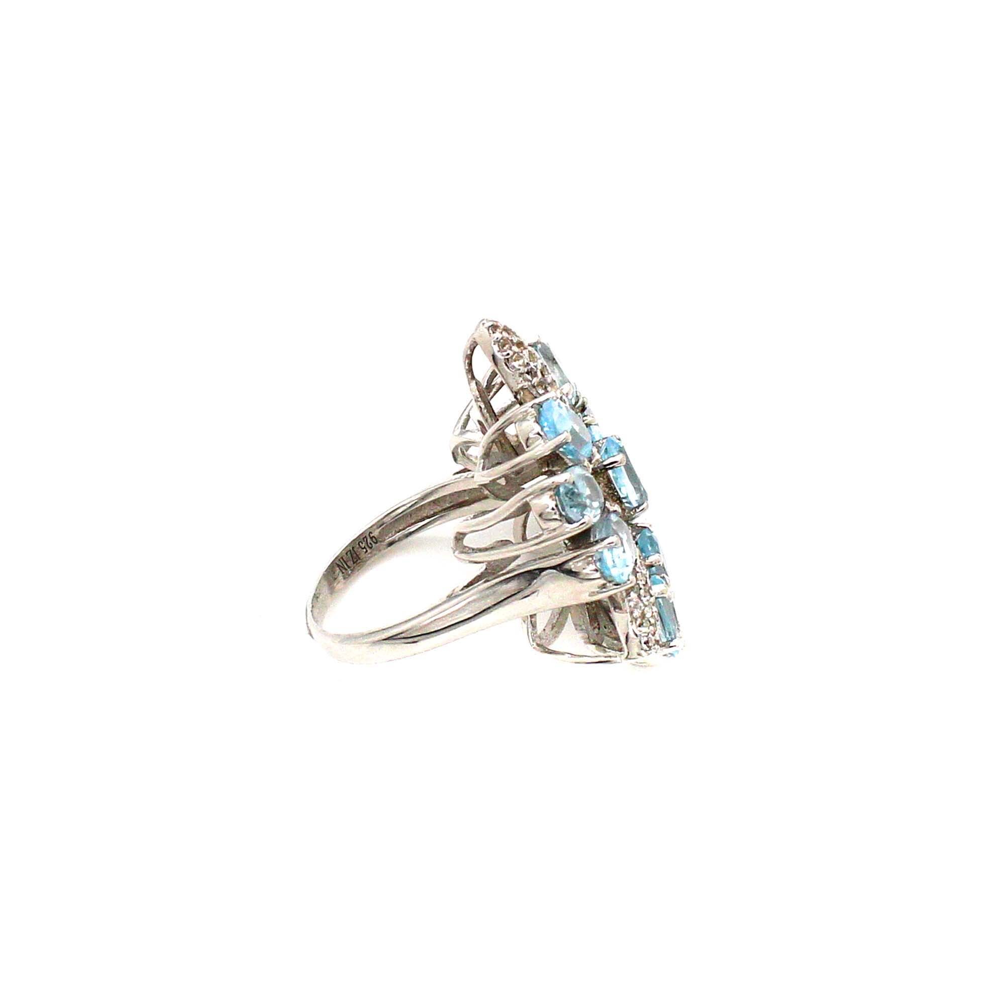 Blue Topaz Designer Silver Ring