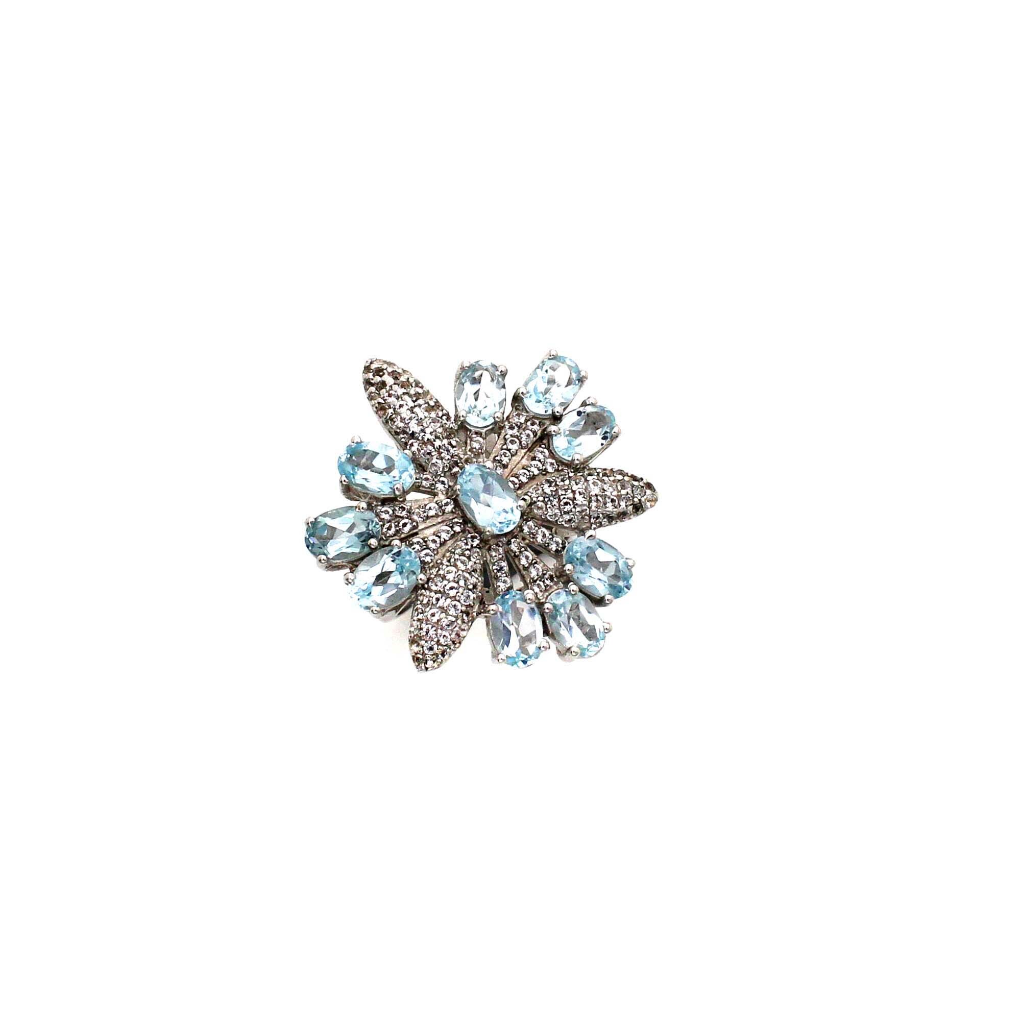 Blue Topaz Designer Silver Ring