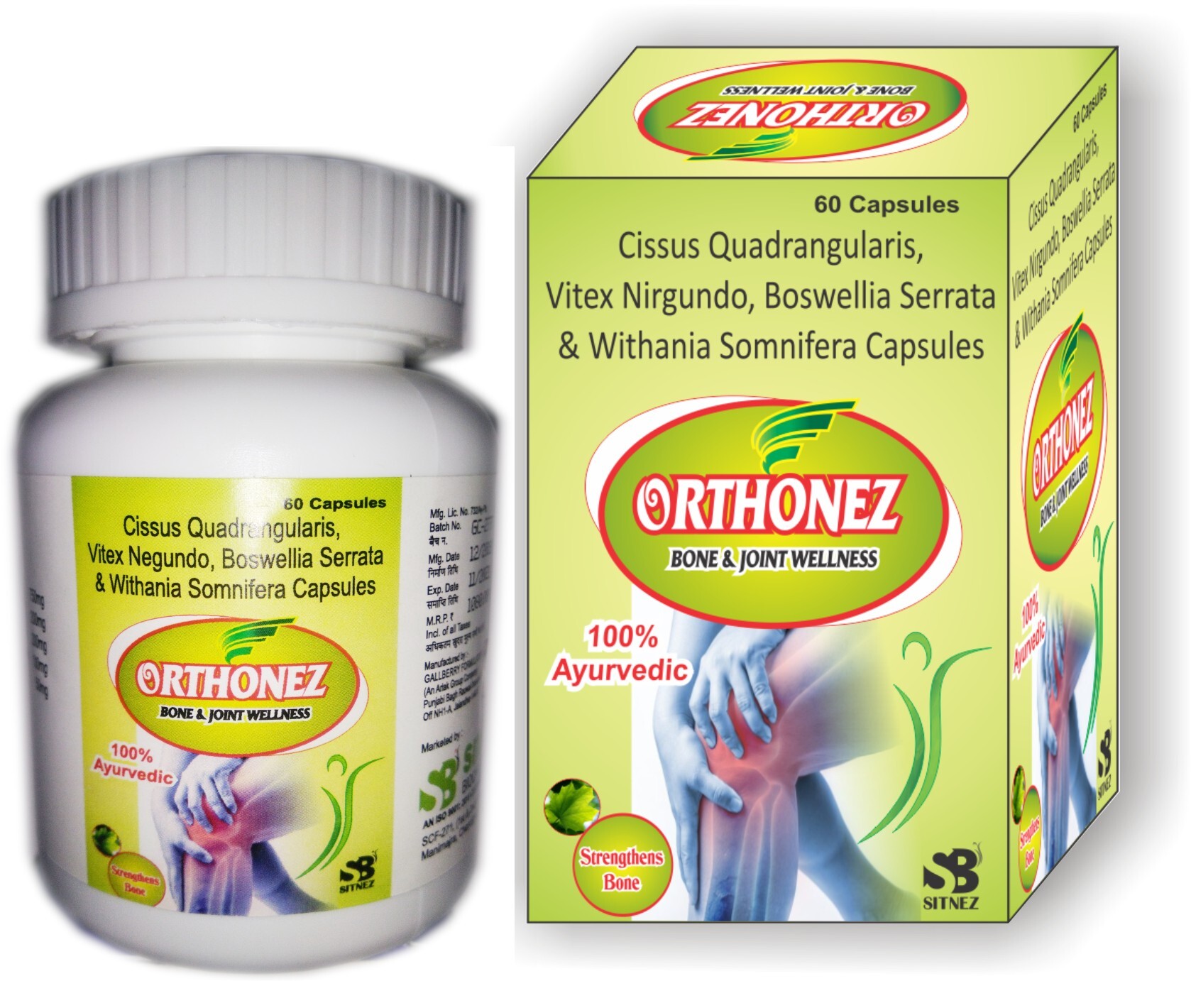 Cissus Quadrangularis - Capsules, 10.16 Cm Size, White Color | 60 Capsules With Cissus Quadrangularis, Vas Nagundi, Boswellia Serrata & Withania Somnifera