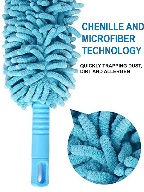 Flexible Microfiber Fan Cleaning Duster - Soft Material, Blue Color | Ideal For Home Appliances, Versatile Usage