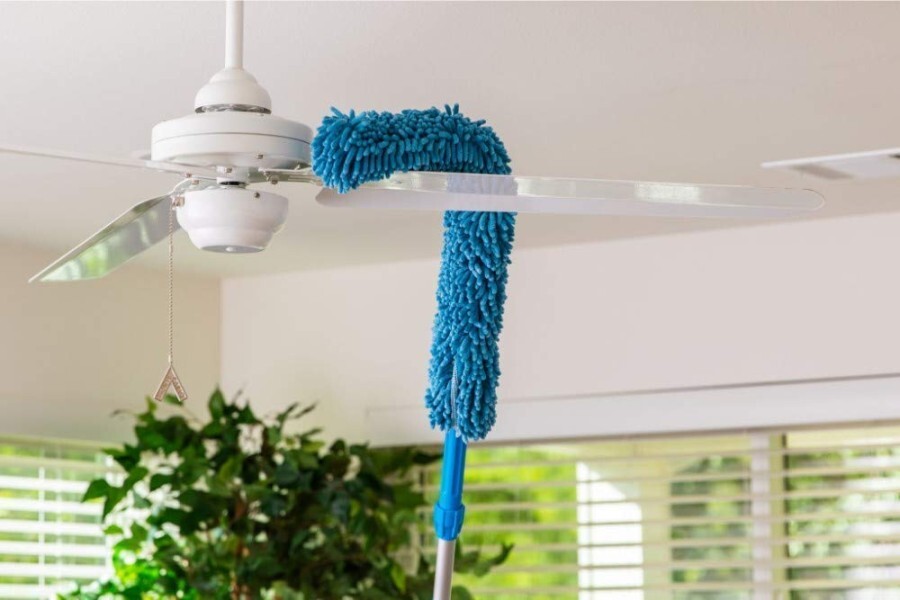Flexible Microfiber Fan Cleaning Duster - Soft Material, Blue Color | Ideal For Home Appliances, Versatile Usage