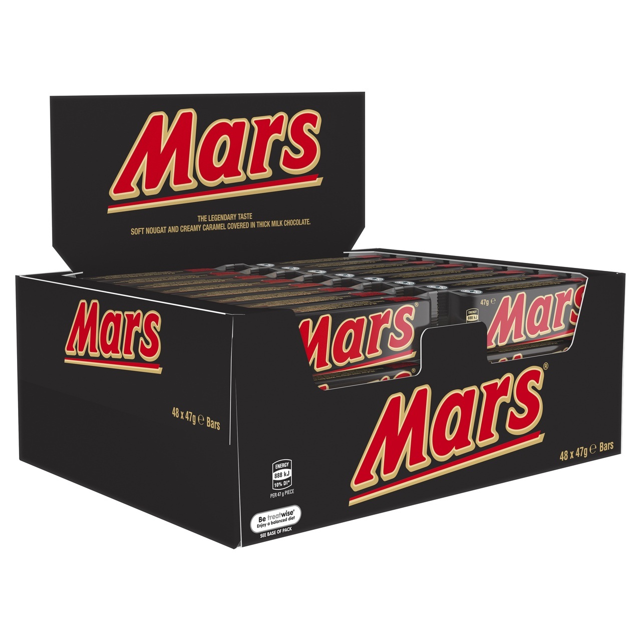 Original Mars Chocolate Bars - 47g Box Of 24 Bars | Dark Brown Color, 24 Months Shelf Life, Normal Feature