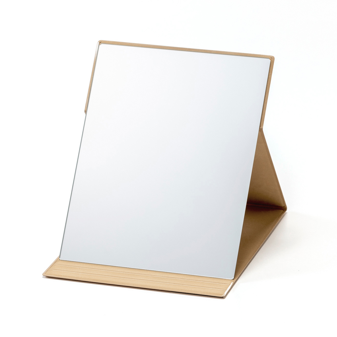 Compact Folding Mirror L Beige