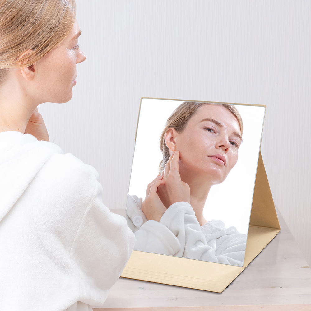 Compact Folding Mirror Ll Beige