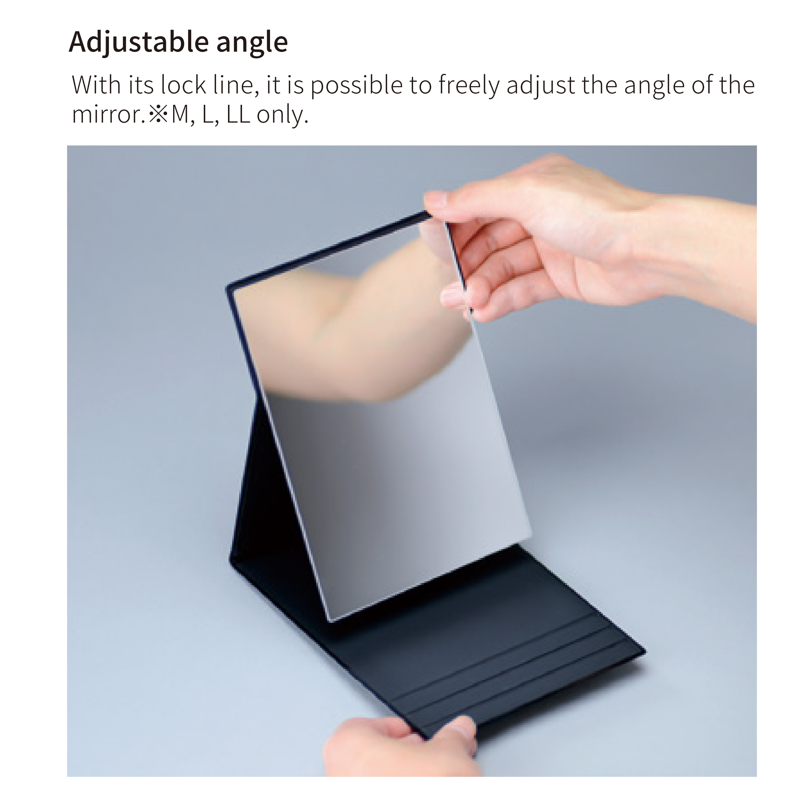 Folding Mirror - Glass, 25.5x31.3x0.8cm | Slim & Compact, Frameless Design, Freely Adjustable Angle, Multiple Sizes Available