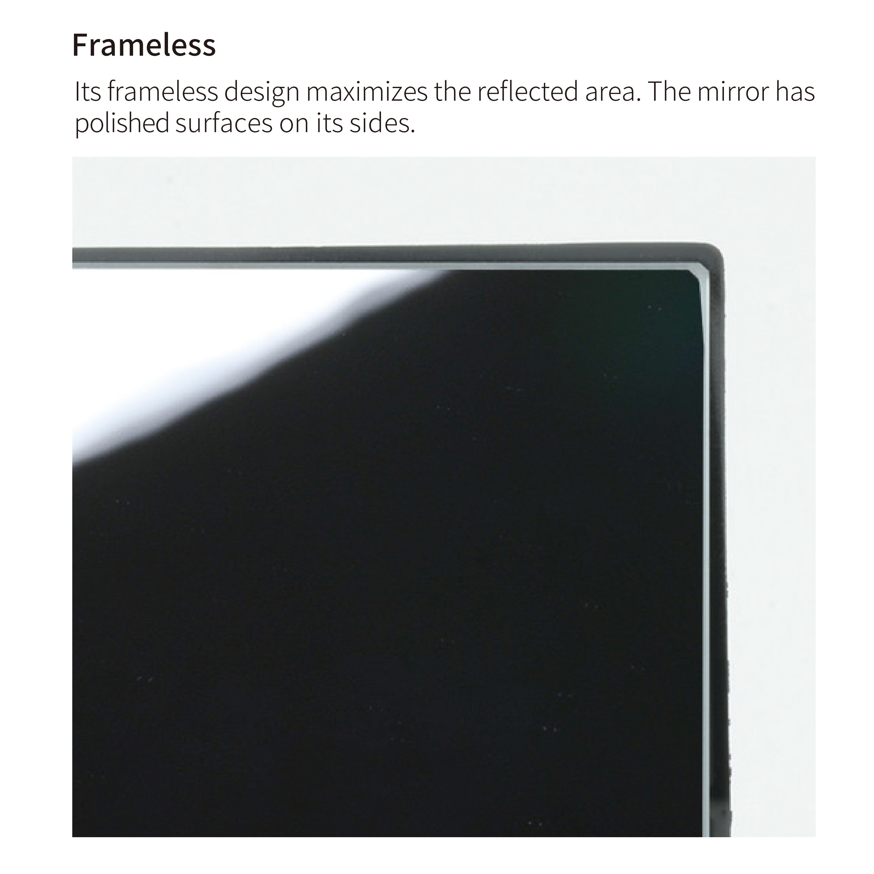 Folding Mirror - Glass, 25.5x31.3x0.8cm | Slim & Compact, Frameless Design, Freely Adjustable Angle, Multiple Sizes Available