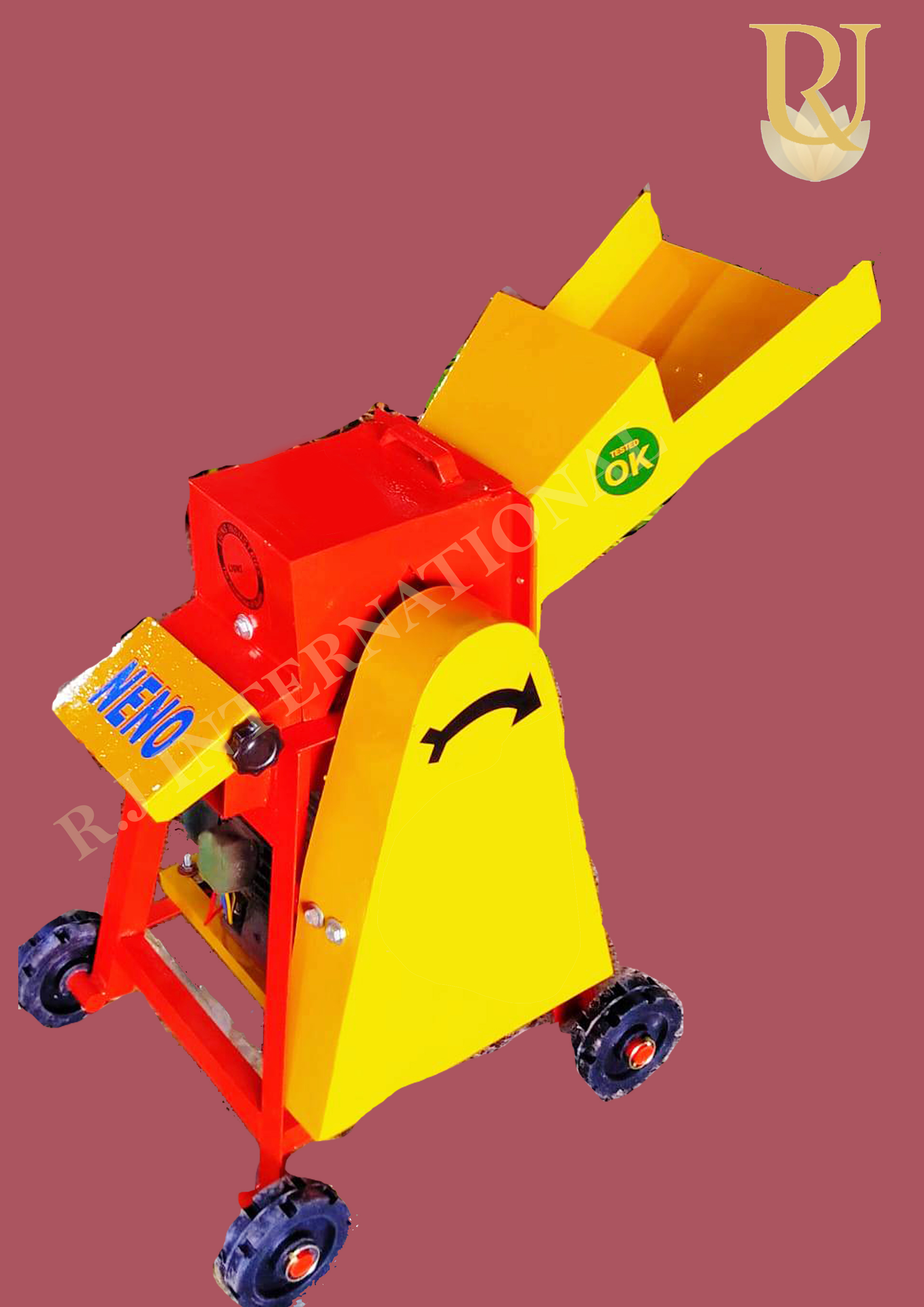 Chaff Cutter - Heavy Duty, 16x16x30 Inch | Semi Automatic, 240v Electric, 400-600 Kg/hr Capacity, 40 Kg Weight, Painted Surface Finish