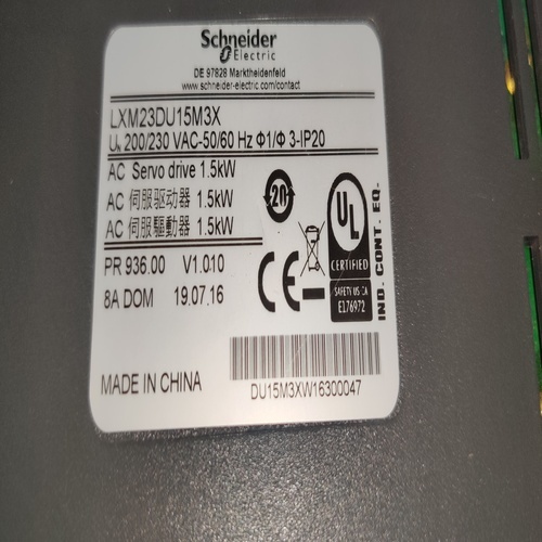 Schneider Electric Lxm23du15m3x Servo Drive - Advanced Motion Control System, 15a Output Current, Compact Design For Enhanced Performance