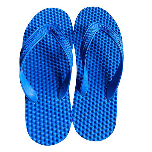 Casual Blue Rubber Slipper Size: Customized