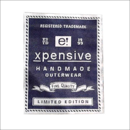 नीला परिधान बुना हुआ लेबल