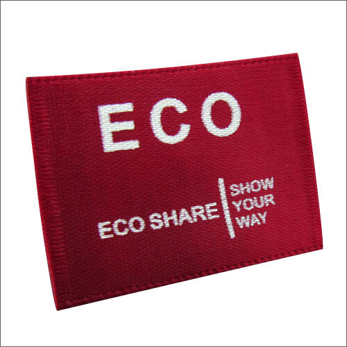 लाल उच्च गुणवत्ता वाला बुना हुआ लेबल