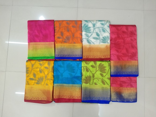 Embos Silk Chit Pallu Saree