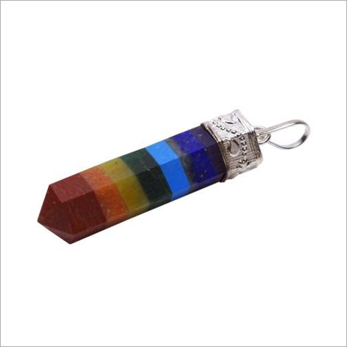 Seven Chakra Bonded Pencil Pendant - Grade: High