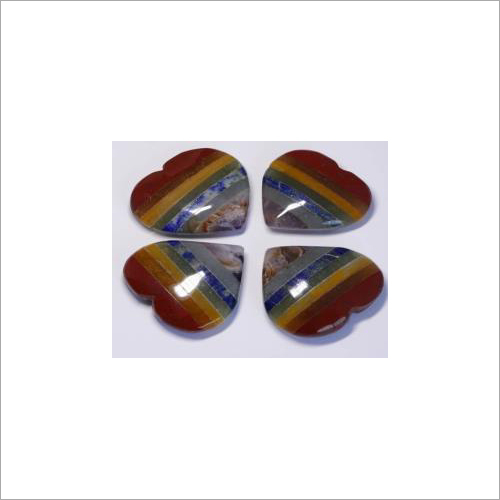 Seven Chakra Pub Heart - 25-30mm | Handcrafted Gemstone Energy Amplifier