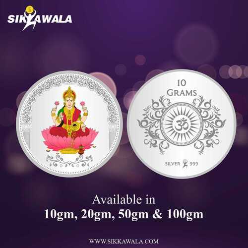 Laxmi 999 Silver Color Coin 10 Gm Purity: High