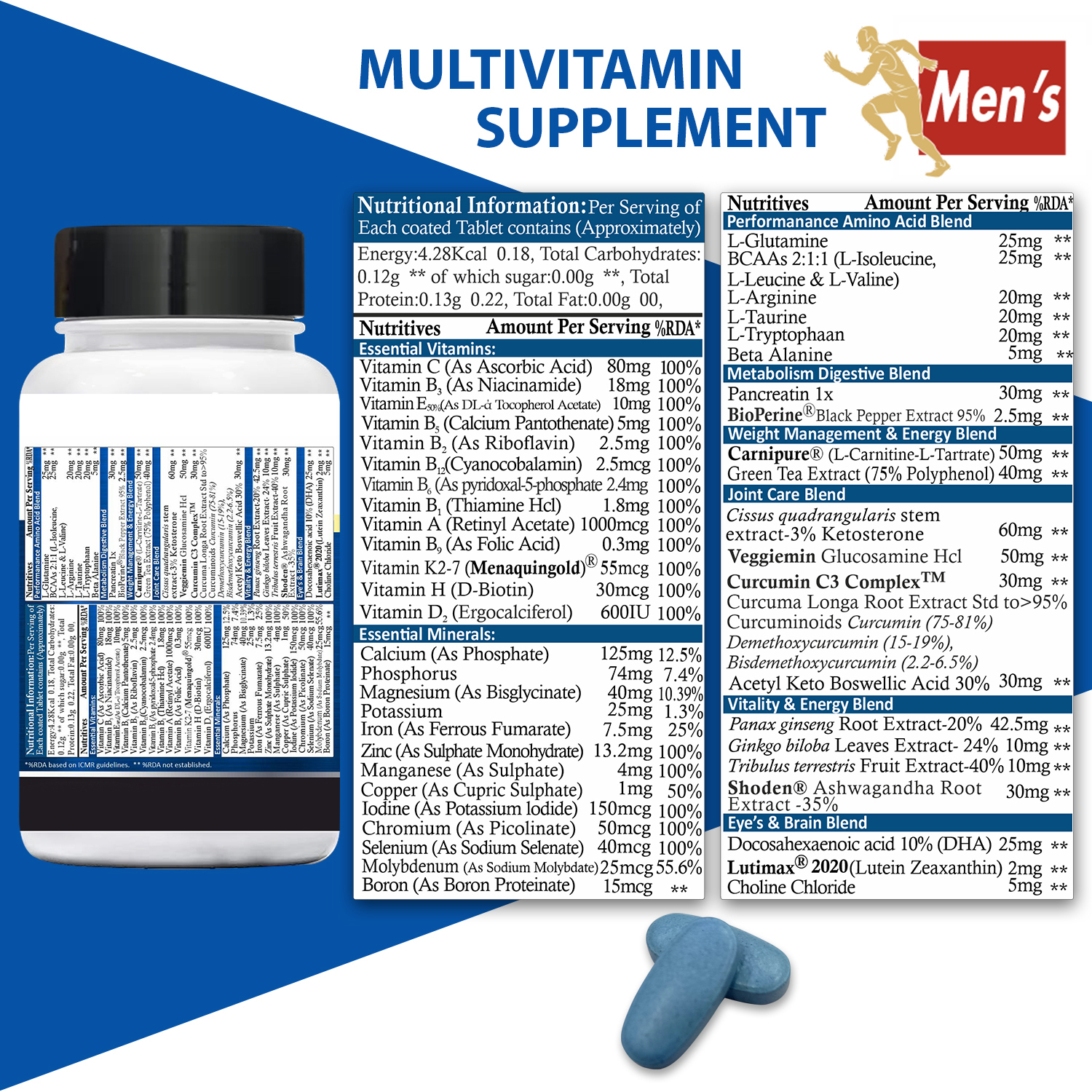 Multivitamin Multimineral Amino Acids Dosage Form: Tablet