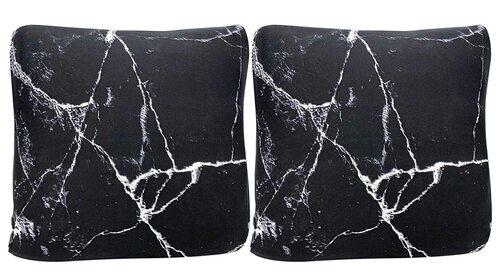 स्क्वायर पॉलिएस्टर थ्रो पिलो केस कुशन कवर होम सोफा डेकोरेटिव 16.5X16.5 इंच मार्बल फिनिश