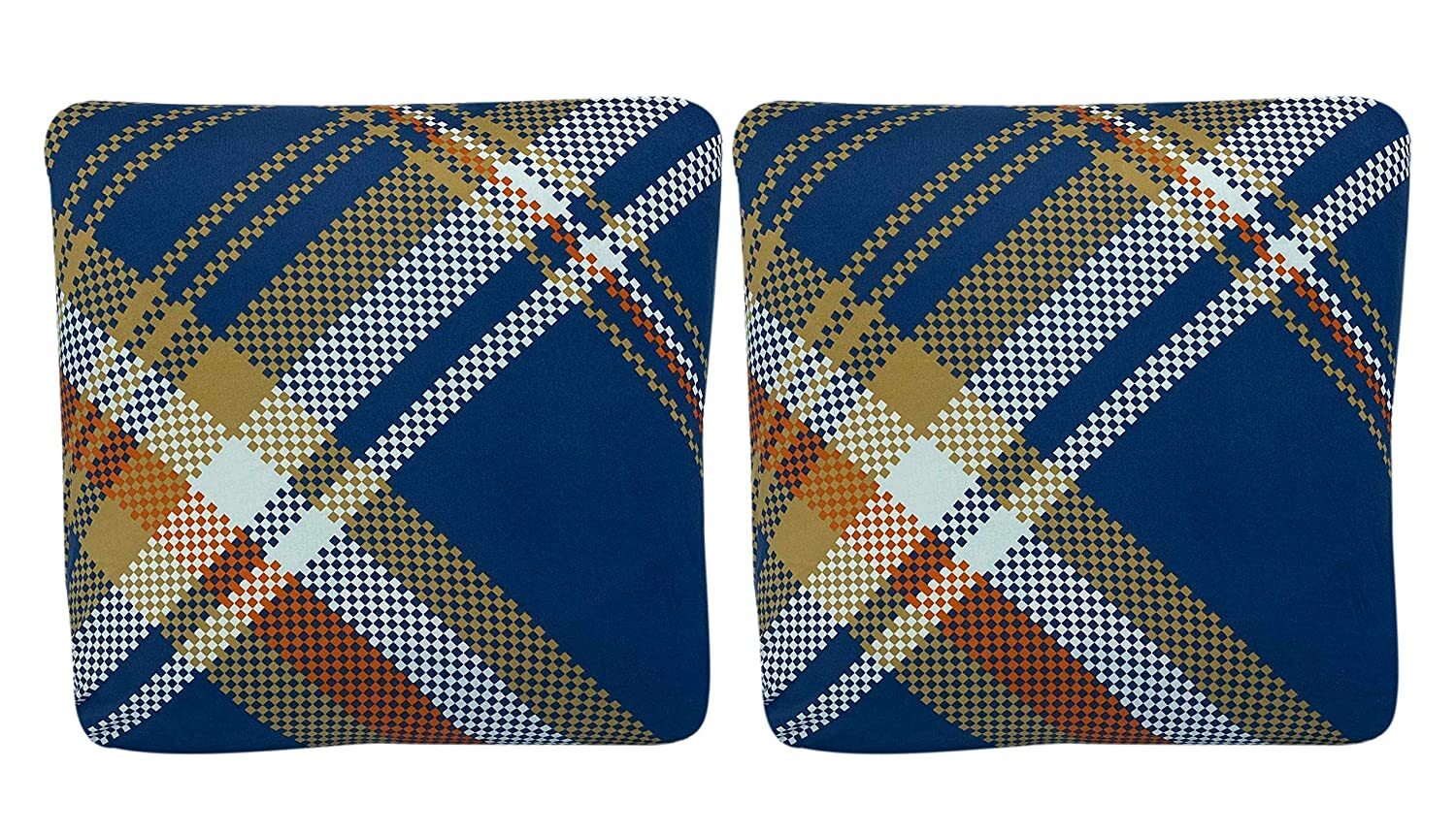 Square Polyester Throw Pillow Case Cushion Cover Home Sofa Decorative Cover Only No Insert 16.5x16.5 Inch/ 42x42cm Check