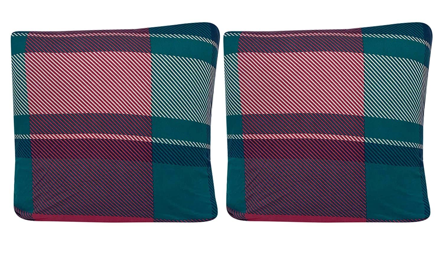 Square Polyester Throw Pillow Case Cushion Cover Home Sofa Decorative Cover Only No Insert 16.5x16.5 Inch/ 42x42cm Check