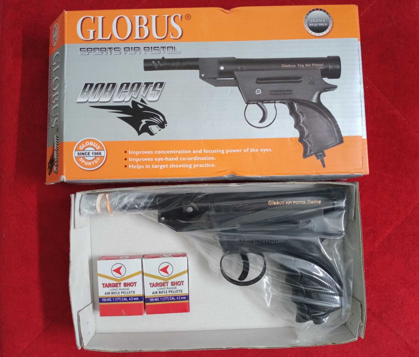 Globus Bob Cat - 15m Range, Black Air Gun | 200 Free Pellets, Free Home Delivery, Sports Air Features