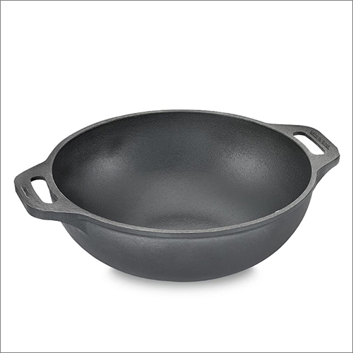 Cast Iron Kadai - Round, Polished Finish | Food Grade CI, Ideal for Slow Cooking, Easy to Clean, Durable, Available in Varied Sizes