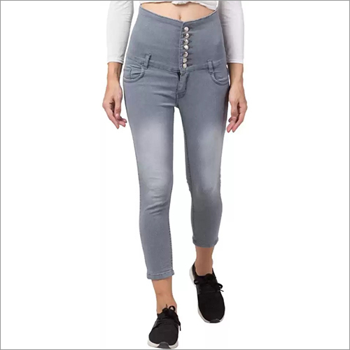 No Fade Ladies 7 Button Gray Jeans