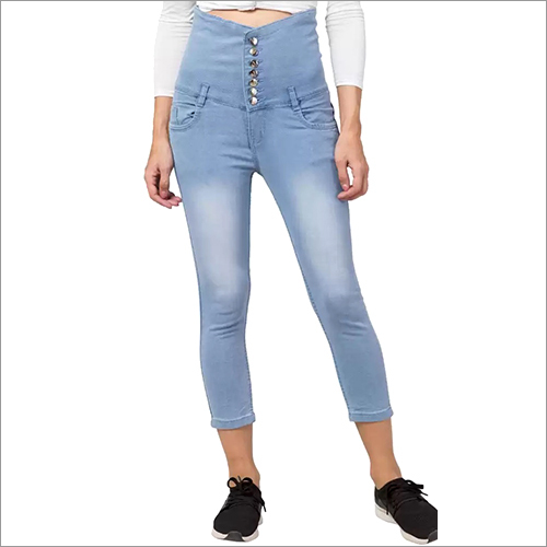 Light Blue Ladies 7 Button Jeans