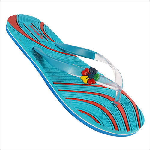 Rubber Ladies Red And Yellow Slipper