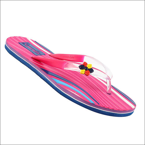 Rubber Ladies Red And Yellow Slipper