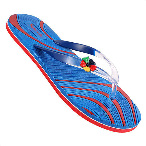 Rubber Ladies Red And Yellow Slipper