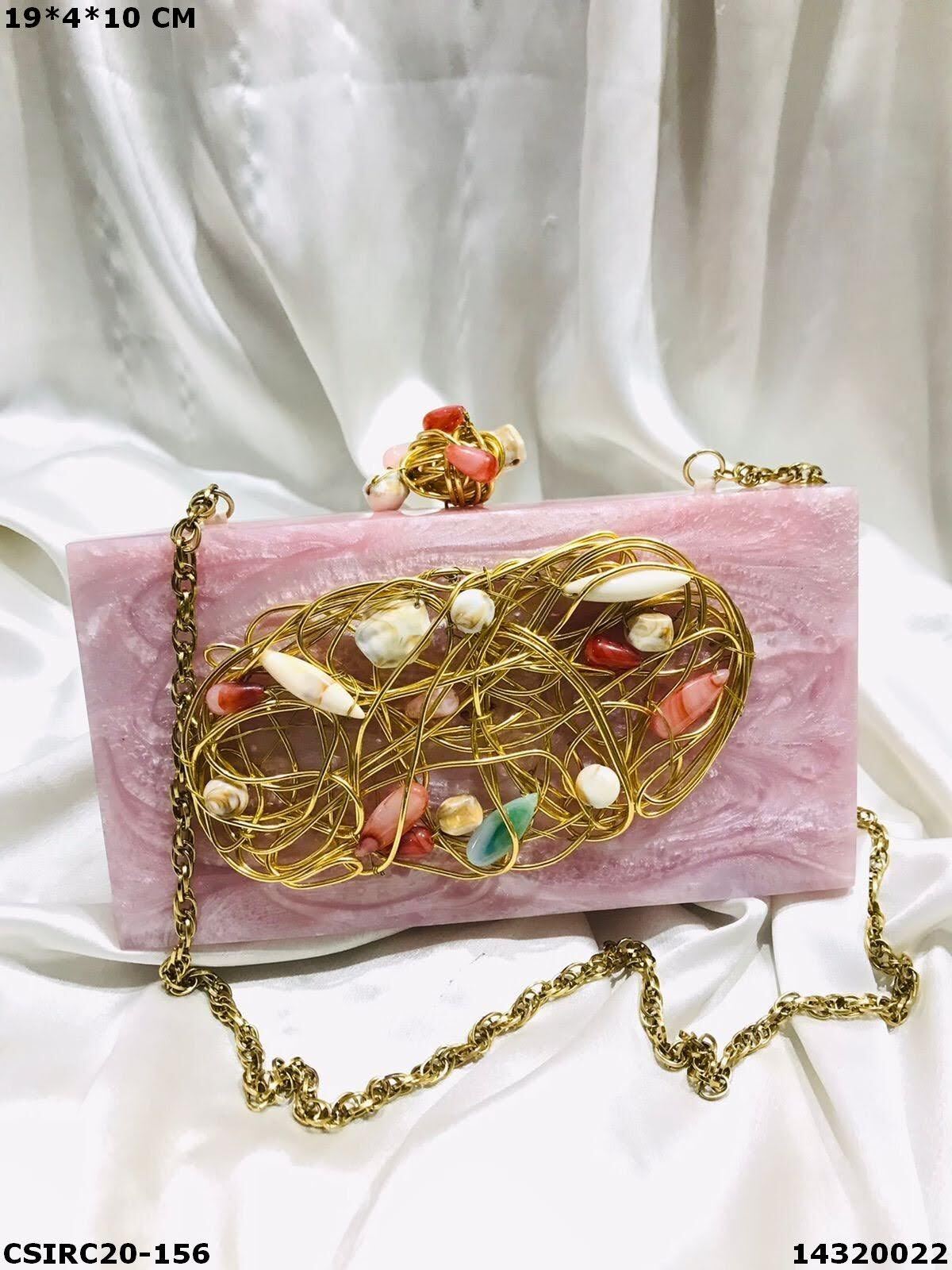 Multi Party-wear Stylish Resin Clutch Bag