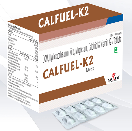Calcium as CCM - Hydroxocobalamin, Calcitriol, Vitamin K2-7, Magnesium, Zinc Tablets | Strengthens Bones, Promotes Nutrition, 18 Months Shelf Life, Unisex, No Artificial Flavour, Dosage:1 Tablet Daily