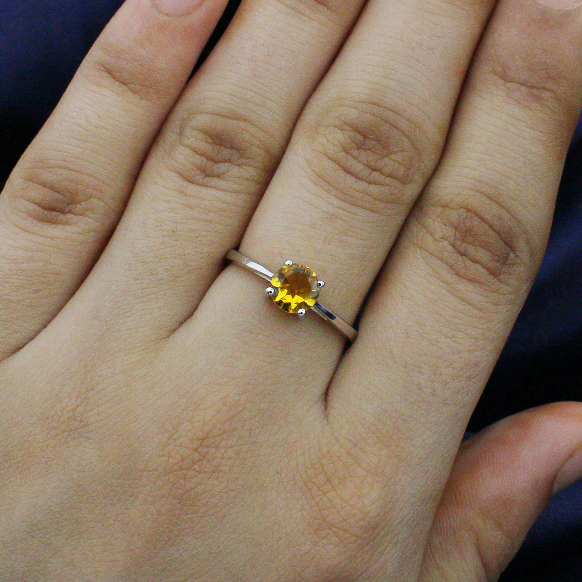 Golden Topaz Silver Ring