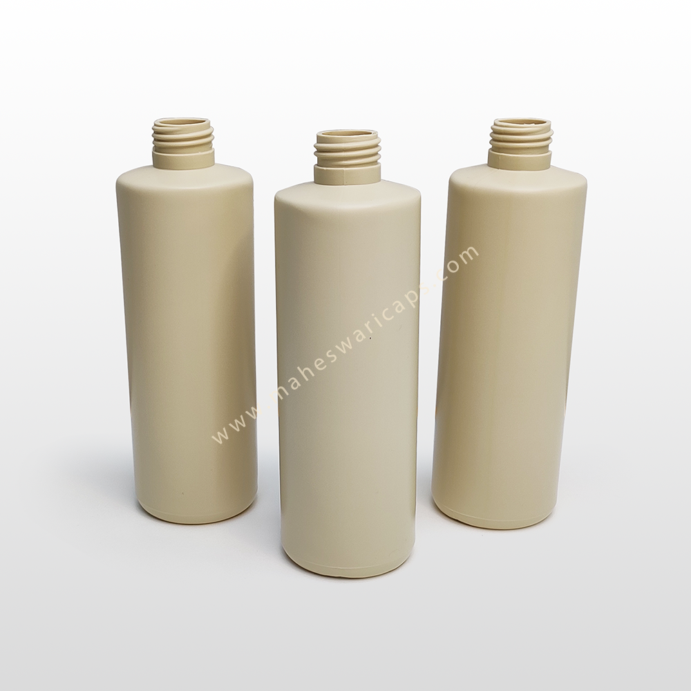 Hdpe Empty Refillable Sleek Bottle 250ml - 250 Ml Capacity, Yellow & Ivory Colors | Round Shape, Screw Cap, Ideal For Beverage & Chemical Use