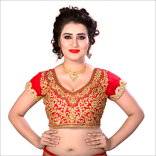 Red Banglori Silk Designer Blouse - Color: Different Colors Available