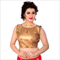 विभिन्न रंगों में उपलब्ध गोल्डन ब्रोकेड सिल्क डिज़ाइनर ब्लाउज