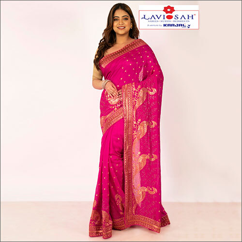 कॉटन एंटीक गोल्ड जरी पार्टी वियर साड़ी