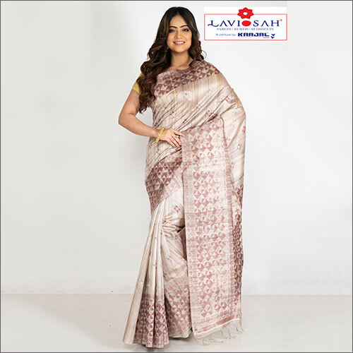 कॉटन खिचा सिल्क एंटीक जरी वीविंग साड़ी