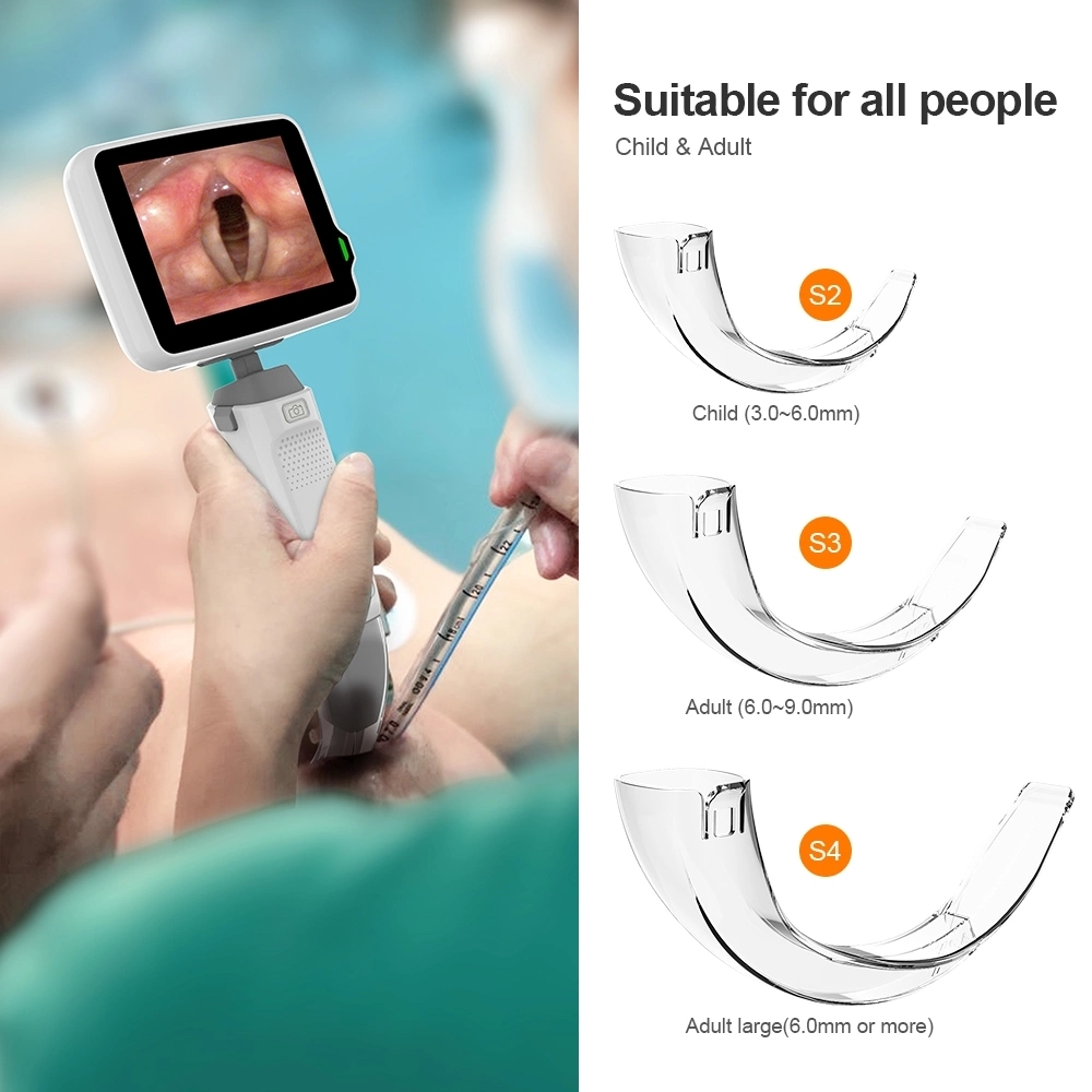 Video Laryngoscope - Plastic Material, 3.5" Full Touch Color Screen, Anti-fog Coating | 360-degree All-sight Lcd, Real-time Video/photo Capture, Portable And Lightweight Design