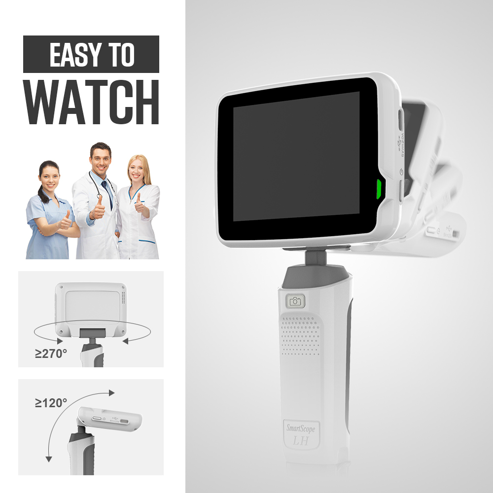 Video Laryngoscope - Plastic Material, 3.5" Full Touch Color Screen, Anti-fog Coating | 360-degree All-sight Lcd, Real-time Video/photo Capture, Portable And Lightweight Design