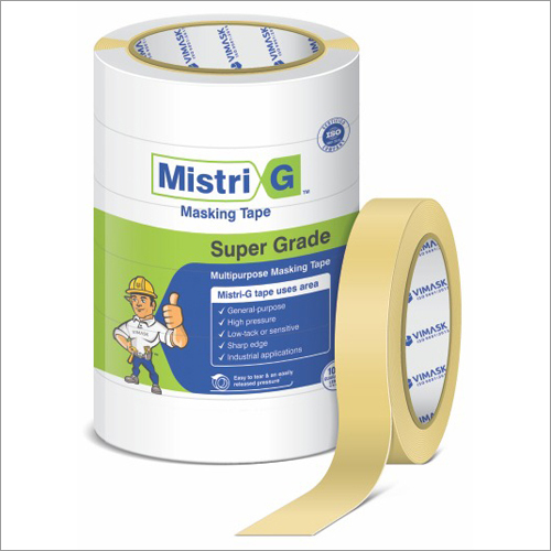 Multipurpose Masking Tape - Kraft Paper, 20 Mtr Length, 24 Mm Width, White Color | Single Side Rubber Adhesive, Ideal For Furniture Colour Industries