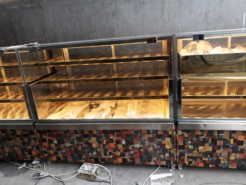Bakery Display Counter - Stainless Steel, Customizable Dimensions | Adjustable Shelves, Tempered Glass, LED Lighting, 1-Year Warranty