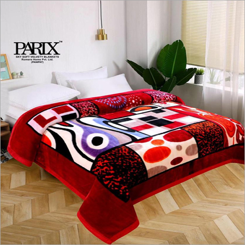 Printed Mink Blanket - Wool Material, Full Size | Versatile for Home and Hotel Use