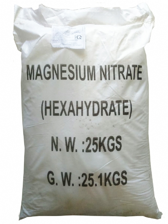 Magnesium Nitrate Hexahydrate Crystal - 25 Kilogram Volume, 100% Pure Quality, White Color, Industrial Grade With 3 Years Shelf Life