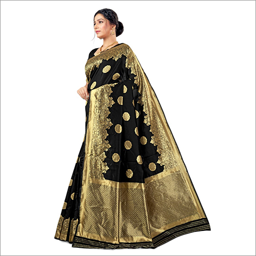 Ladies Black Mohak Banarasi Saree