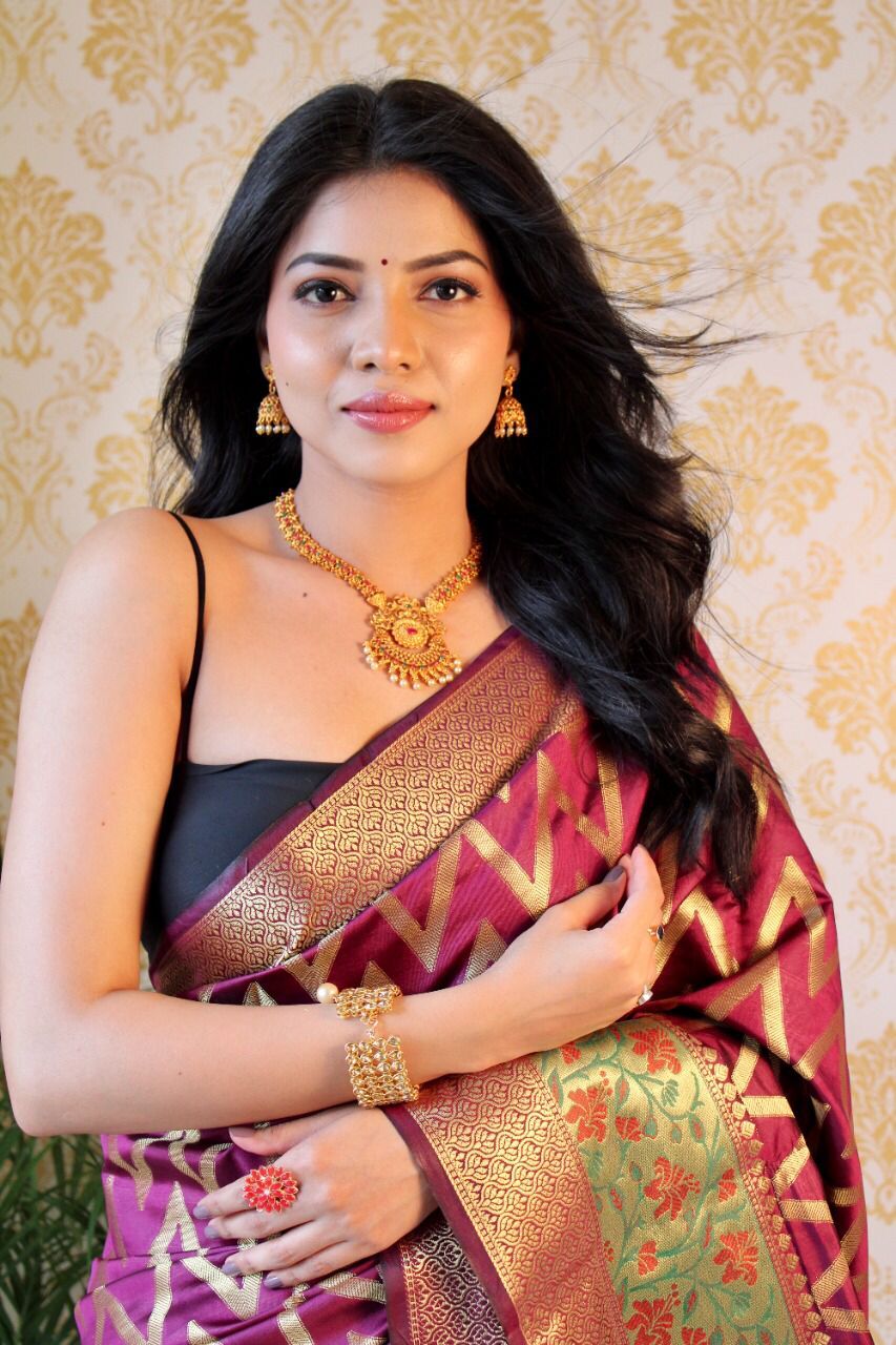 Slik Sarees - Soft Katan Pattu Kanjivaram Silk, Classy Rich Pallu Full Body Leriya Design, Customizable Size, Breathable & Washable Material